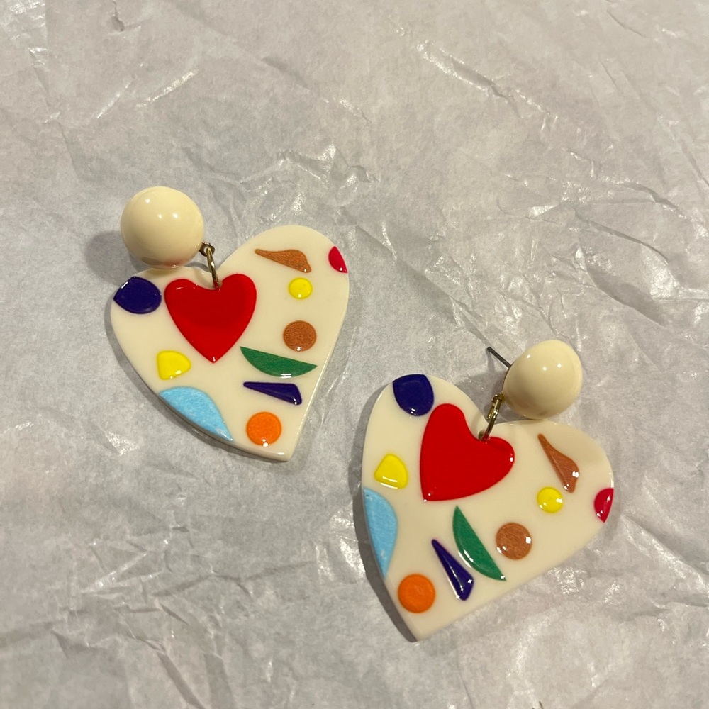 Colorful Heart Earrings